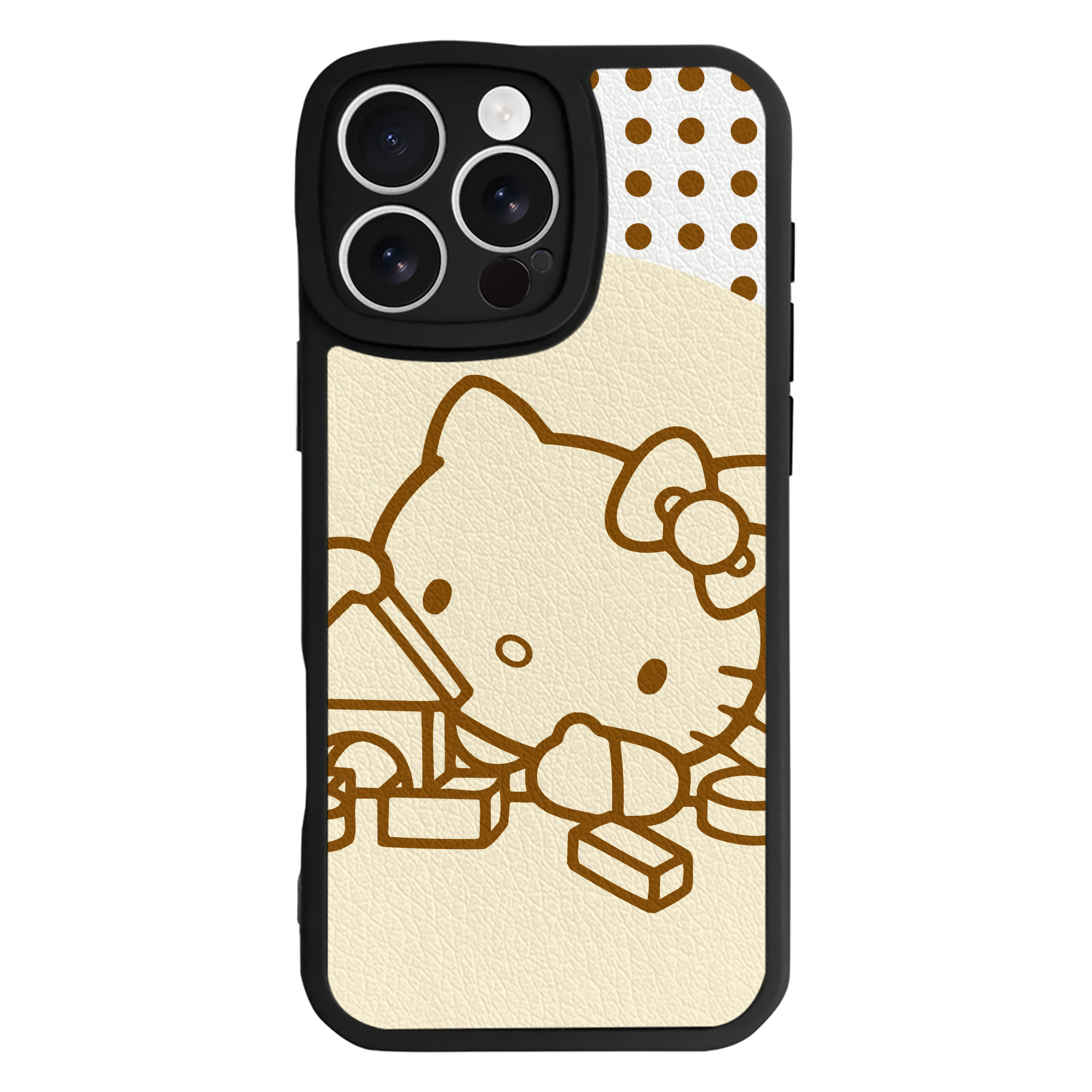 （画像用） Hello Kitty ハローキティ 【iPhone 16シリーズ対応】シリコンスマホケース（レザー調） 材質：シリコン